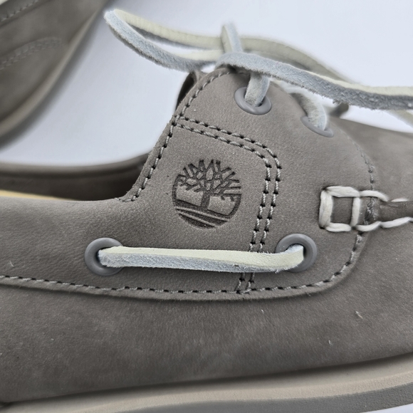 NWOT Timberland Women's Classic Leather Boat Shoes/Loafers, Grey, Size 8 - Picture 11 of 16